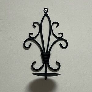 Black Metal Foldable Candle Holder Wall Sconces, Set of 2